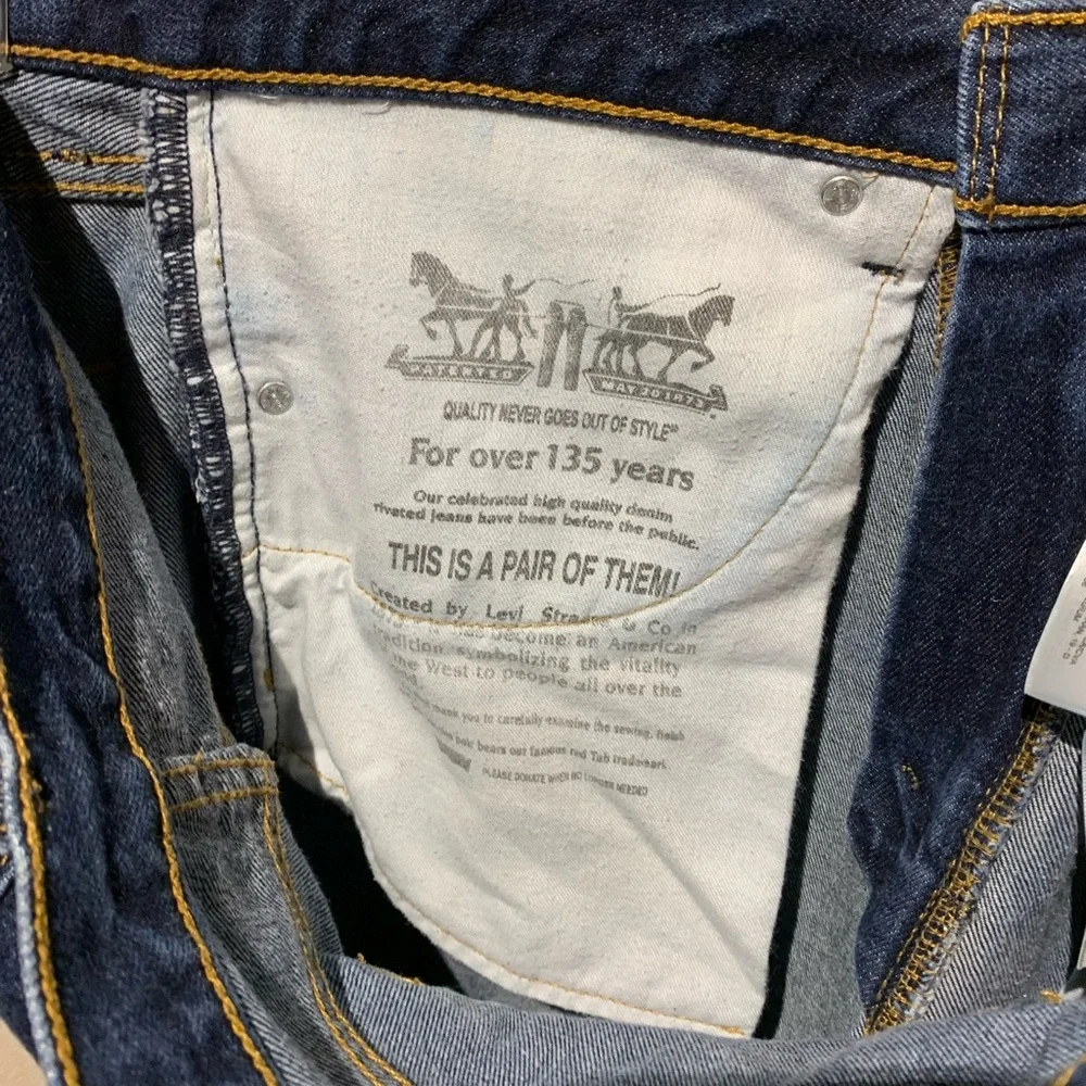 Levi's Men's Straight Jeans - Dark Blue - Picture 8 of 8